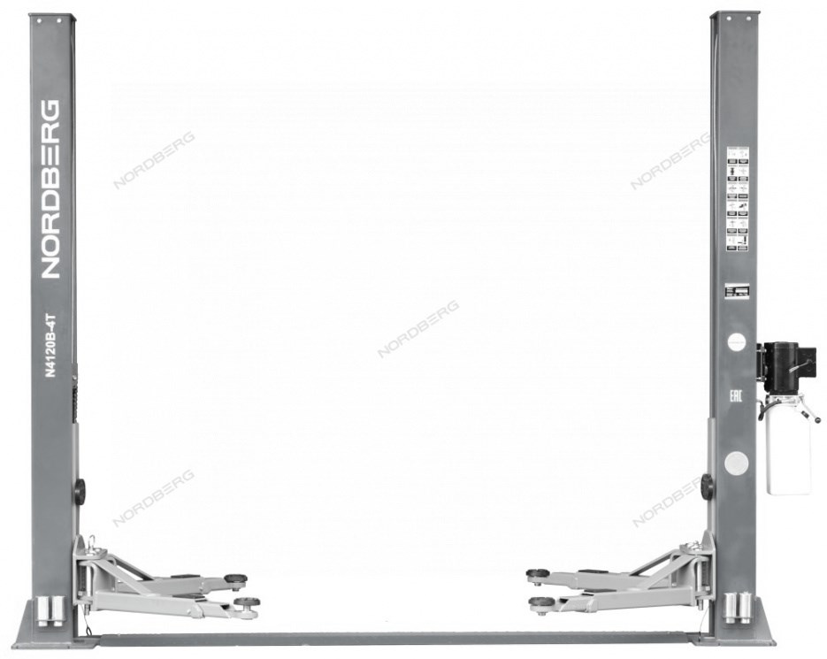 Двухстоечный подъемник NORDBERG N4120B-4G с нижней синхронизацией, г/п 4 т, 380 В (Серый)